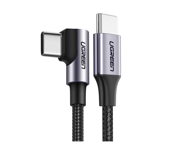 UGREEN Kabel USB-C do USB-C kątowy US255 QC 3.0 PD 3A 60W 1m czarn - 1489145 - zdjęcie 2
